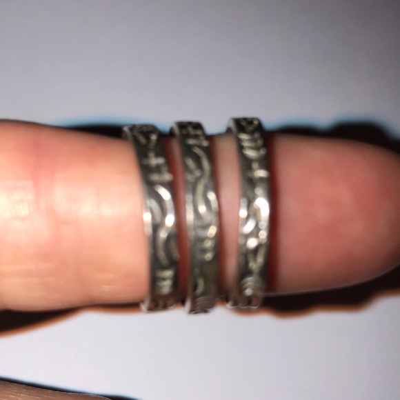 Silpada Silver Rare set of 3 vintage stacking rings Sz6 Excellent condition - Picture 5 of 5